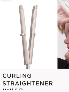 Pink Ceramic Hair Straightener / Curling Iron